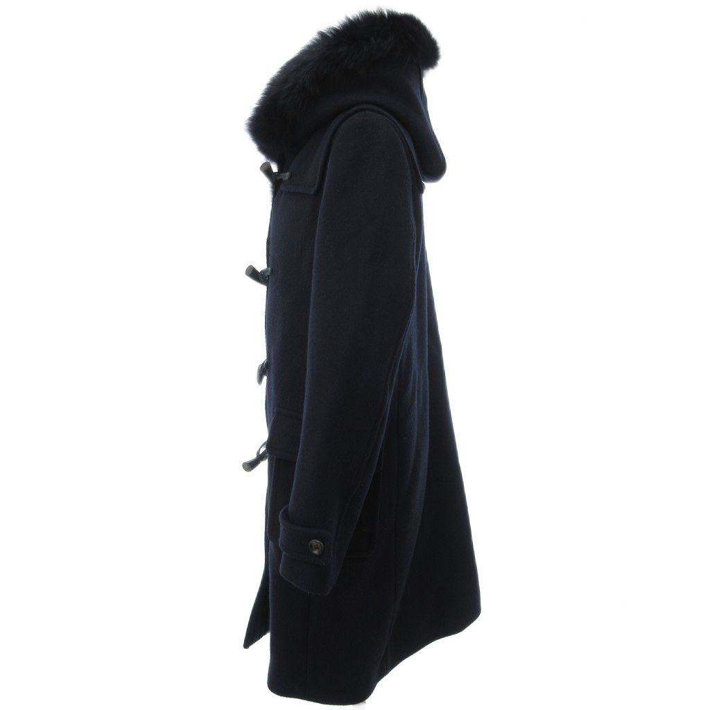 シップス SHIPS ダッフルコート カシミヤ混 フォックスファー付き 38