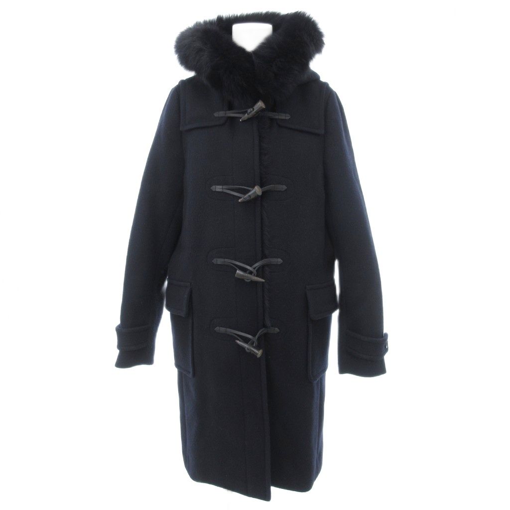シップス SHIPS ダッフルコート カシミヤ混 フォックスファー付き 38