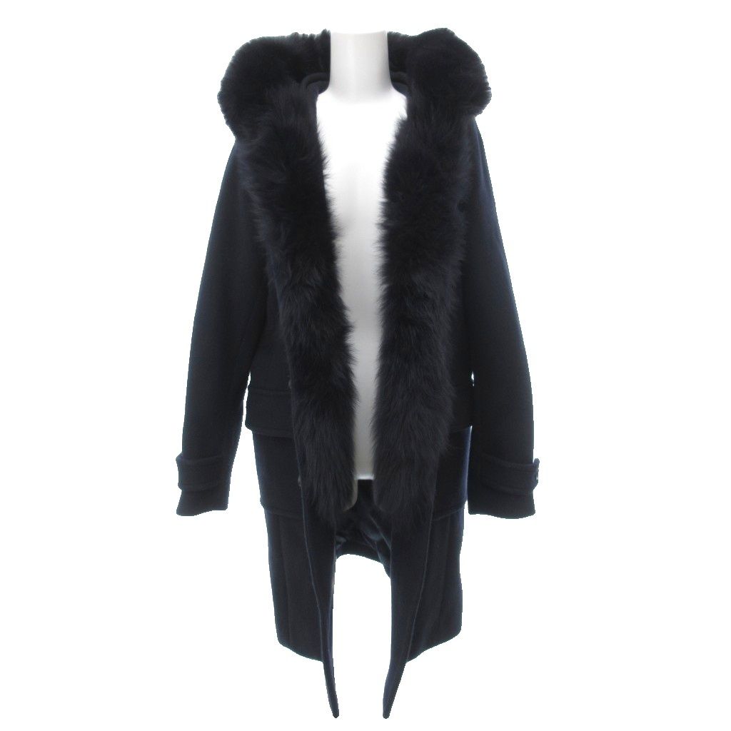 シップス SHIPS ダッフルコート カシミヤ混 フォックスファー付き 38