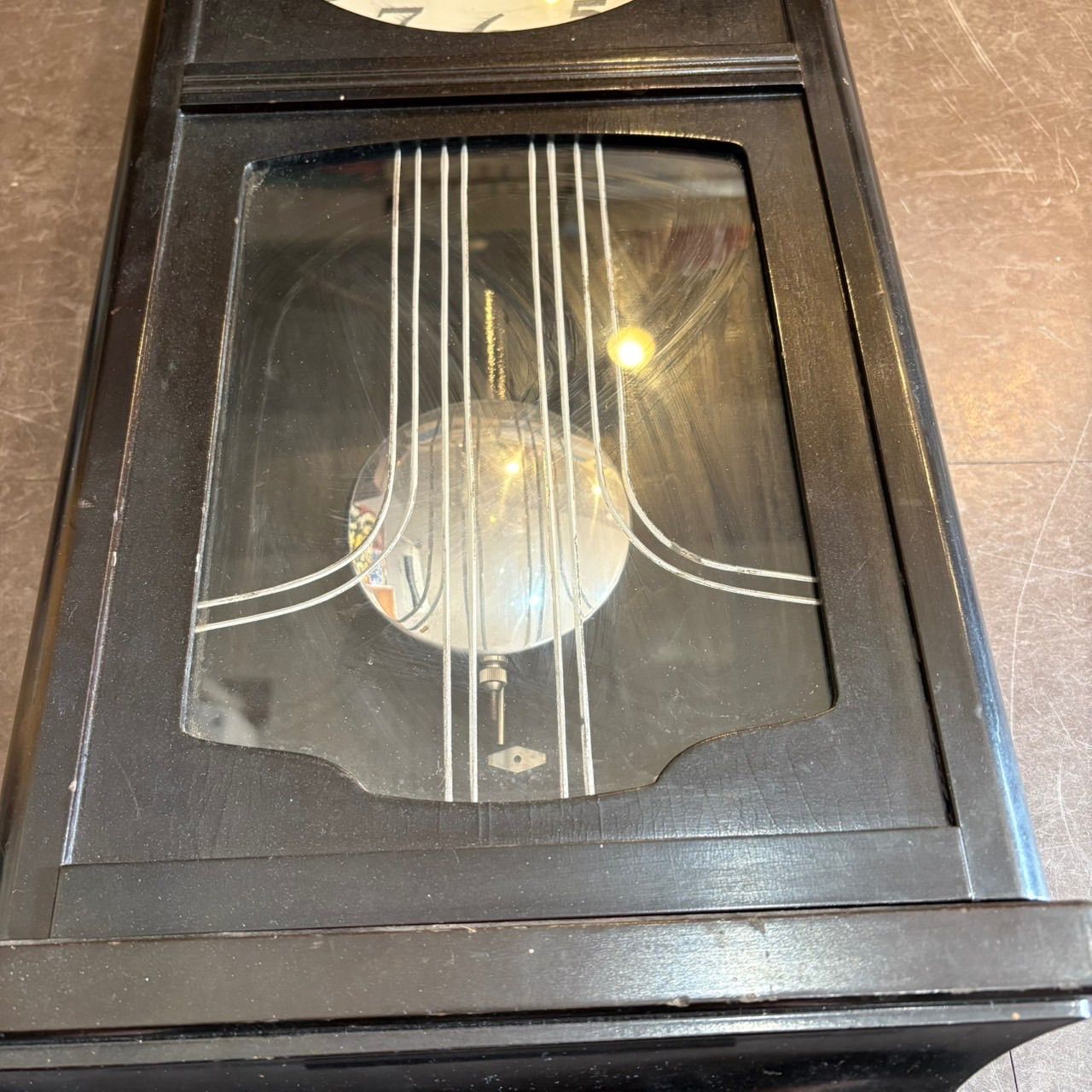 super eight/振り子柱時計】木製 ネジ巻き 大きい レトロ ジャンク品