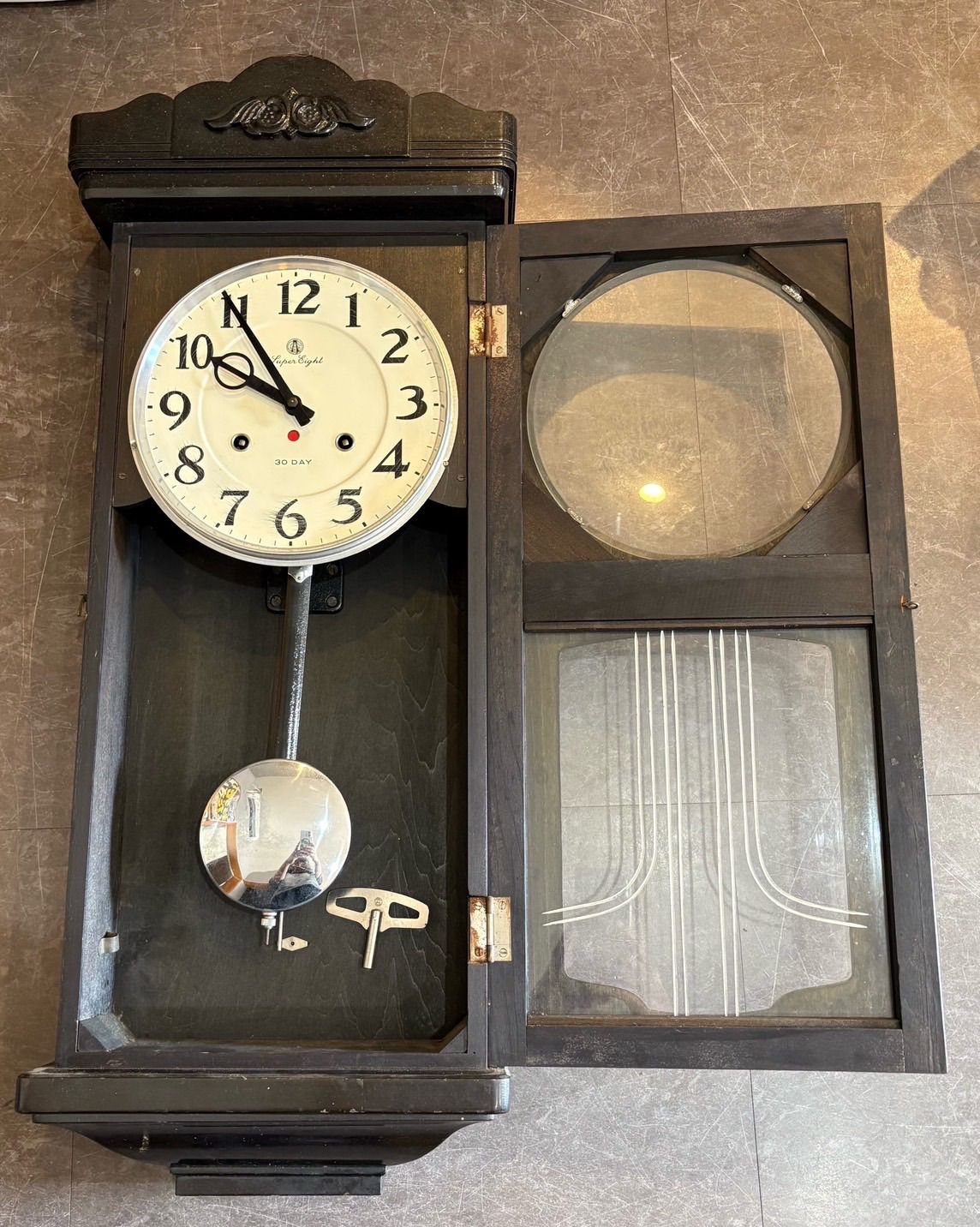 柱時計 REGULATOR TAKANO 振り子 ネジ巻 ジャンク 木製 レトロ 柱時計