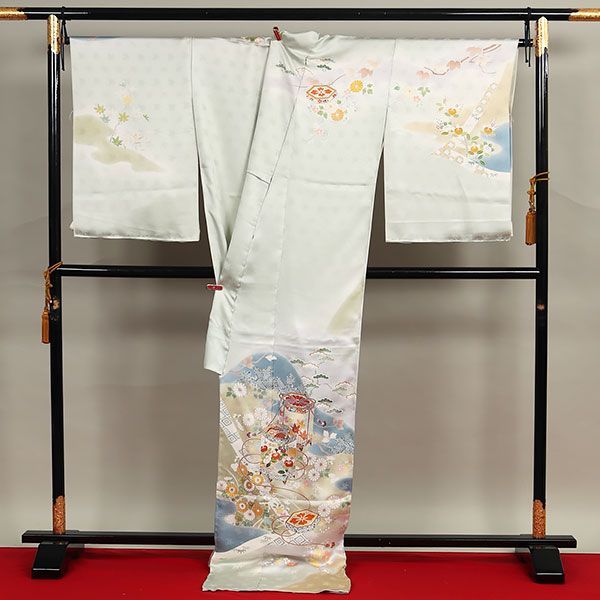 eha 3219 桐壷 印 菱健 先練五枚朱子 本加工 訪問着 ぼかし 貝桶文 お仕立て付き １ヶ月半～２ヶ月で発送