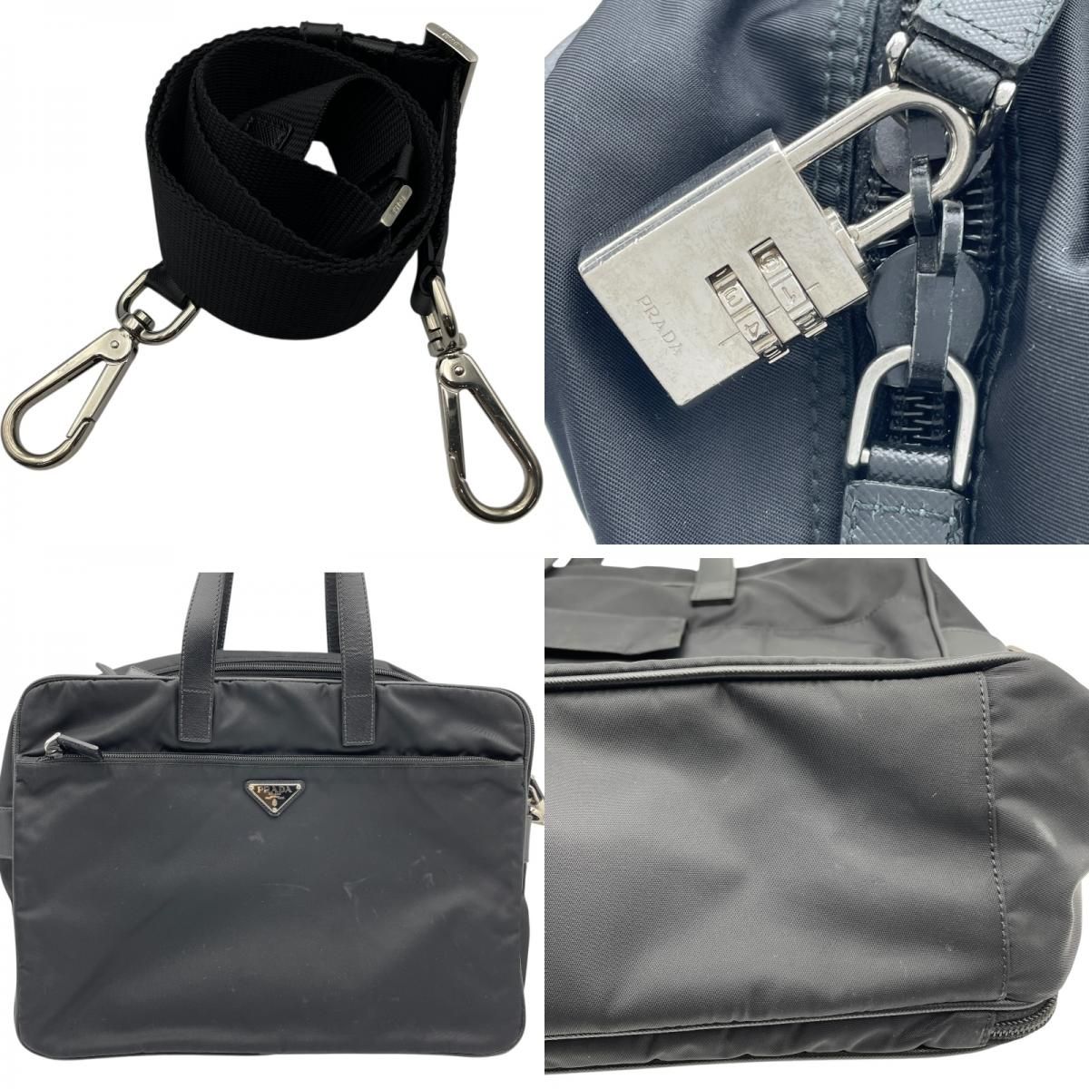 プラダ PRADA クラシック プリーフケース ブラック SV金具 ナイロン メンズ ショルダーバッグ