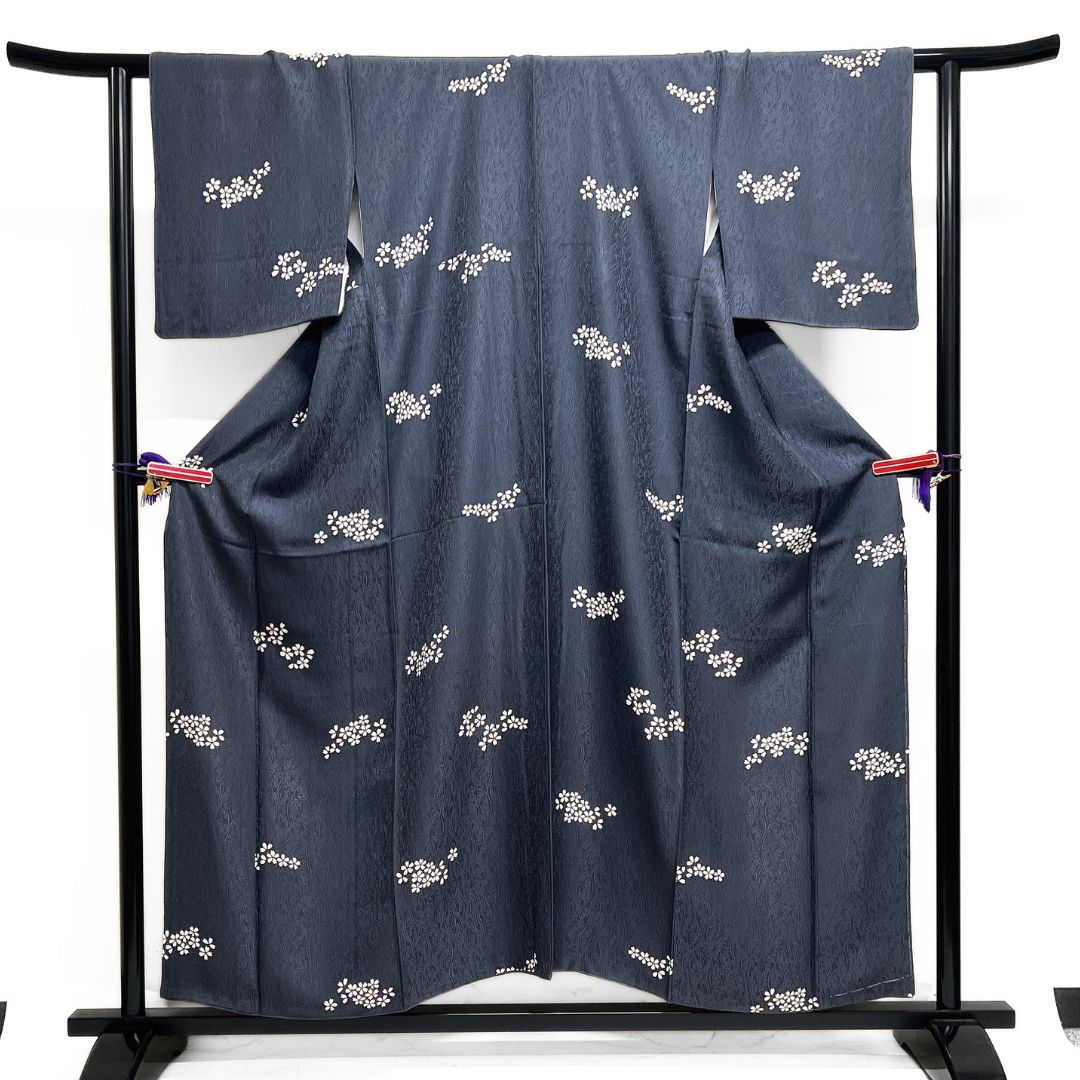 小紋 金彩 桜 花模様 花地紋 お洒落 着物 122b d ms - メルカリ