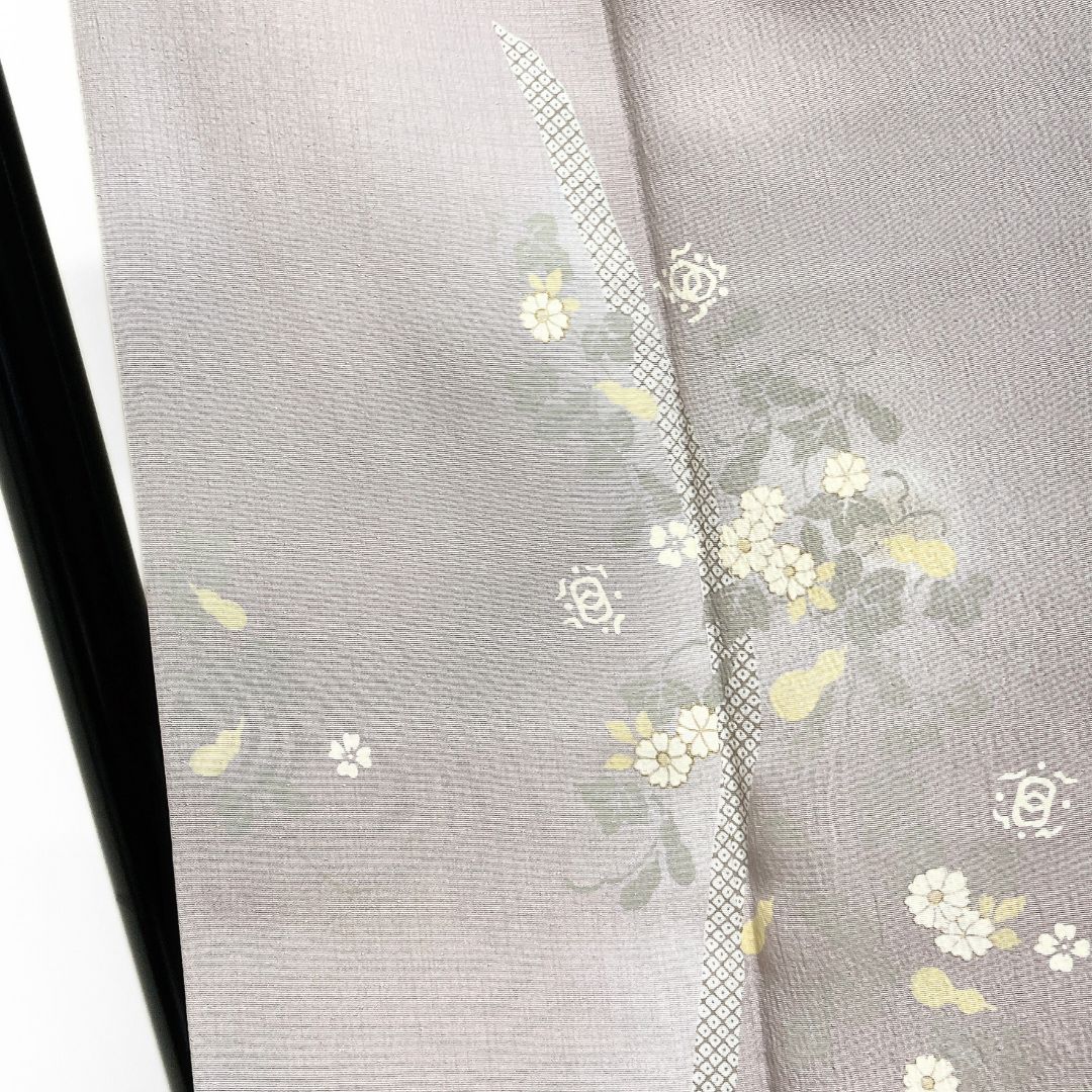  付け下げ 撫子 瓢箪 菊 鹿の子 流線 紋無し 着物 122 b d ms 訪問着 付け下げ 着物