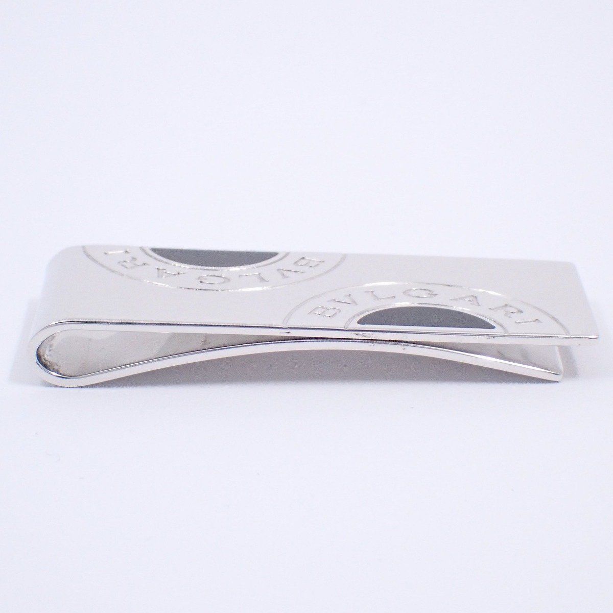 BVLGARI ブルガリブルガリ ロゴ マネークリップ シルバー925 ブラックエナメル