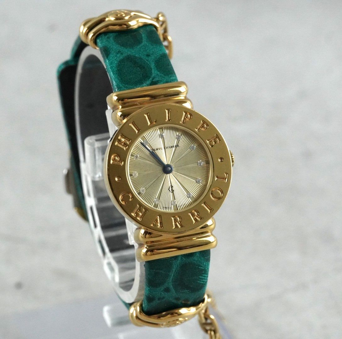 【電池交換済】フィリップ シャリオール 腕時計 18金ベゼル レディース 新品電池交換済】PHILIPPE CHARRIOL フィリップシャリオール