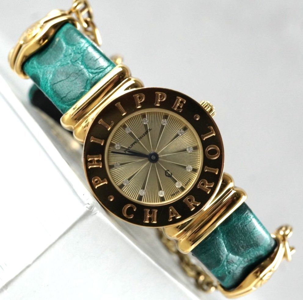 37【美品】フィリップシャリオール　時計 サントロペ シェル 12pダイヤ 37【美品】フィリップシャリオール 時計 サントロペ シェル 12pダイヤ