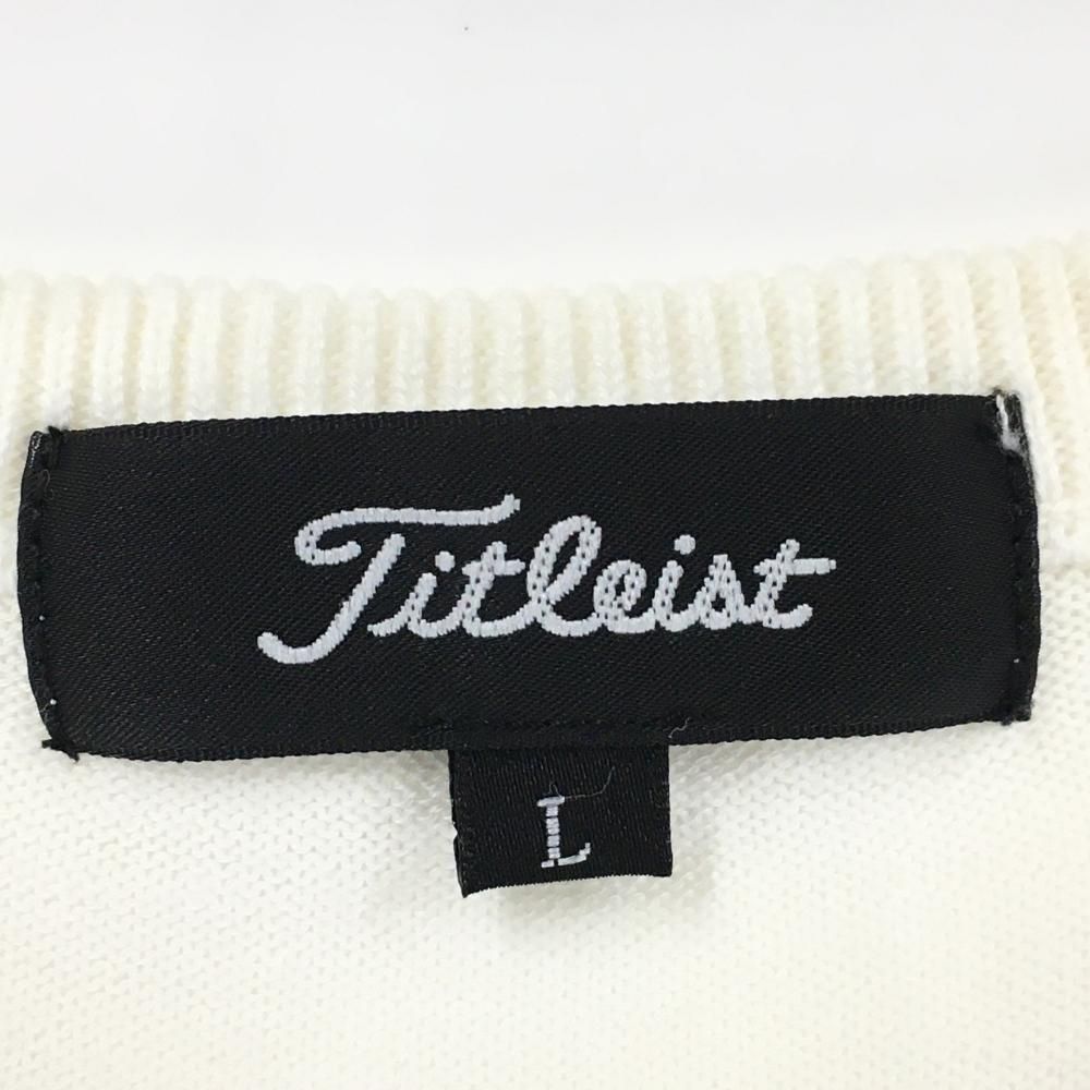 タイトリスト ニットベスト 白×ネイビー メルセデスベンツ コットン混