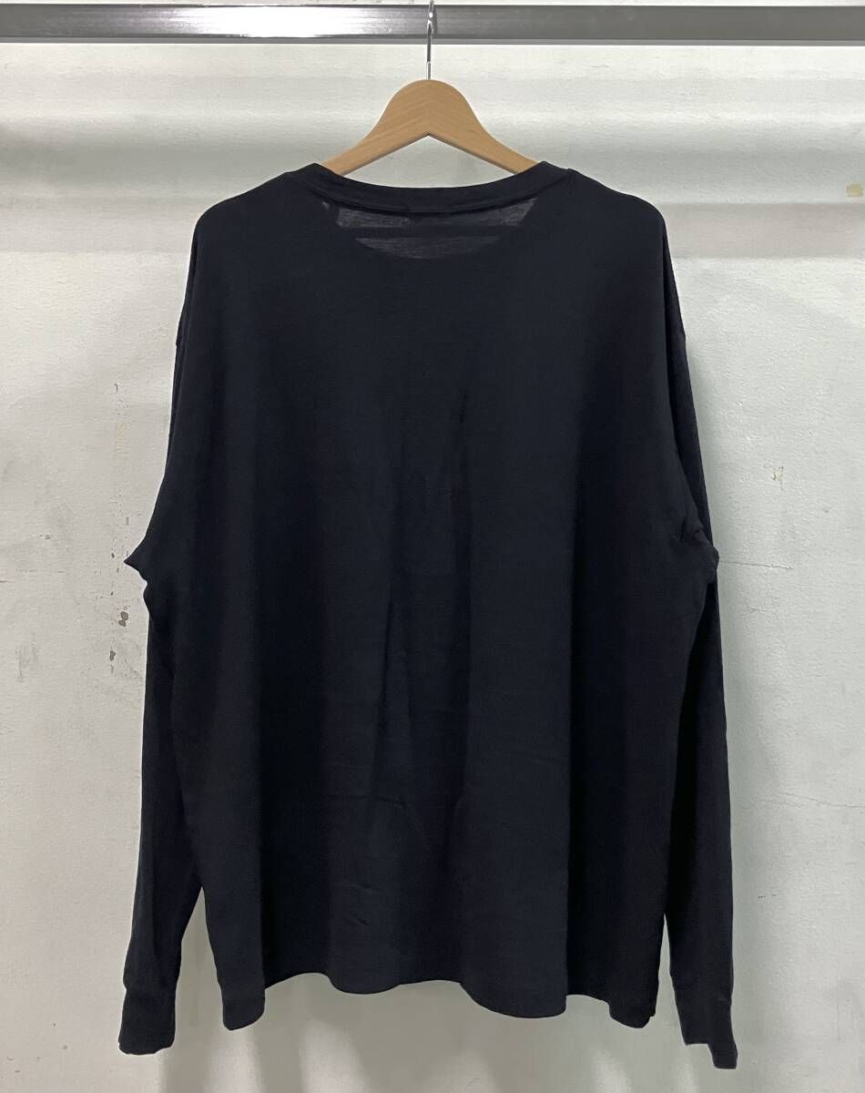 COMOLI コモリ ウール天竺 カットソー ニット サイズ3 S 03-05005 20 AW 毛 クルーネック ブラック 汚れ ほつれ 破れあり