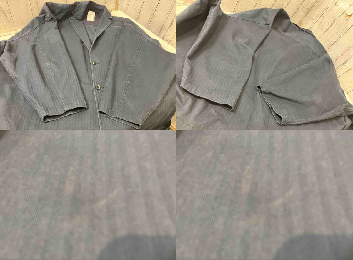 SFC S.F.C TAILORED SHIRT JACKET HERRINGBONE XLサイズ ネイビー