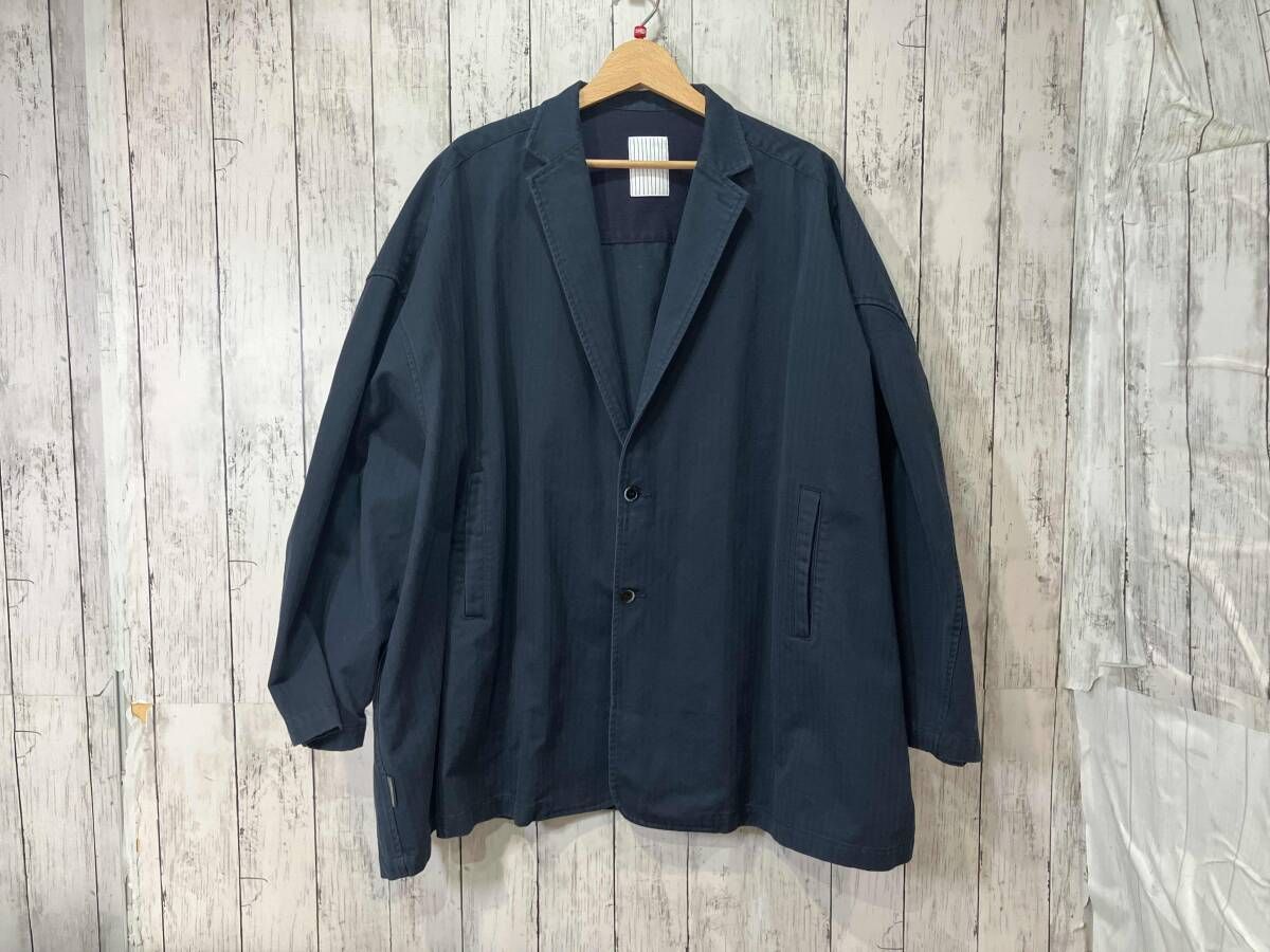 SFC S.F.C TAILORED SHIRT JACKET HERRINGBONE XLサイズ ネイビー