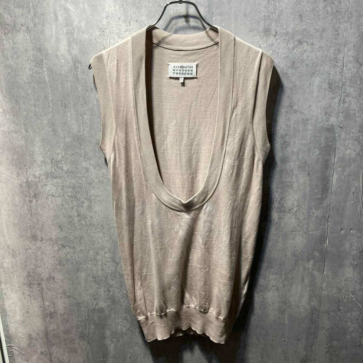 12 ss Maison martin margiela 4 v neck cotton silk vest Ｖネックコットンシルクベスト Sサイズ メゾンマルタンマルジェラ