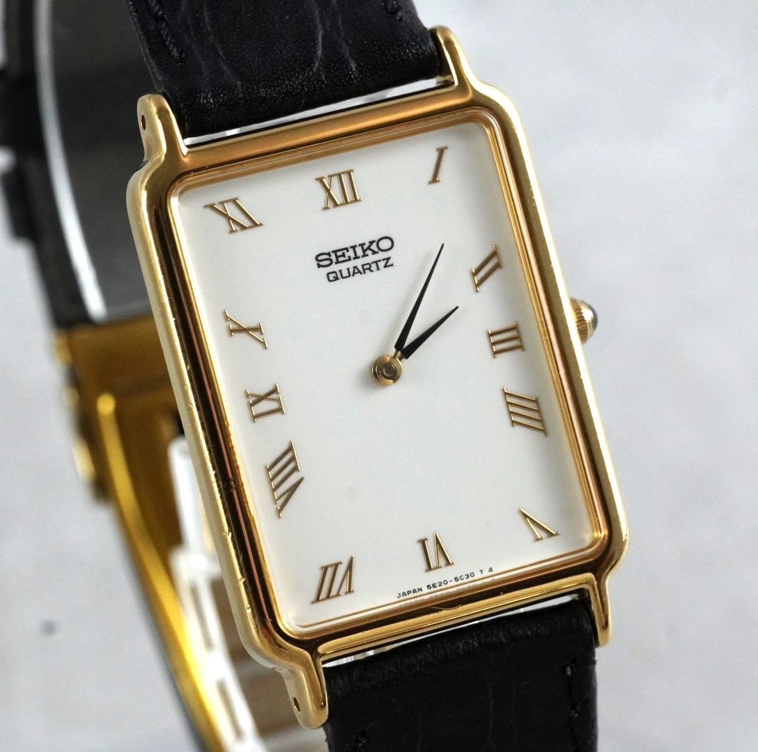 SEIKO セイコー クォーツ 角型 5E20-5B10 ローマン レクタングル