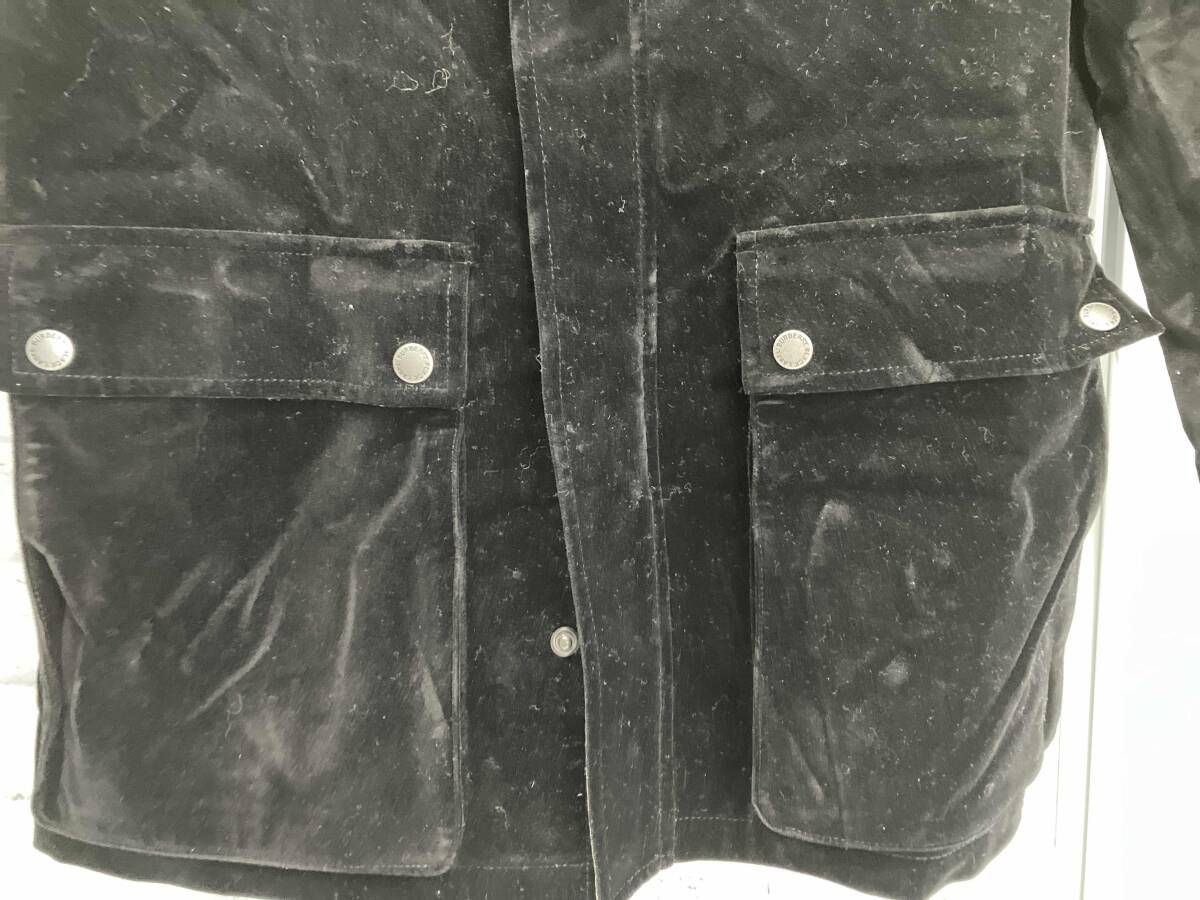 バーバリーブラックレーベル 黒 ベルベットジャケット　L L【美品】 BURBERRY BLACK LABEL/ベロアジャケット/Lサイズ/ブラック/内側