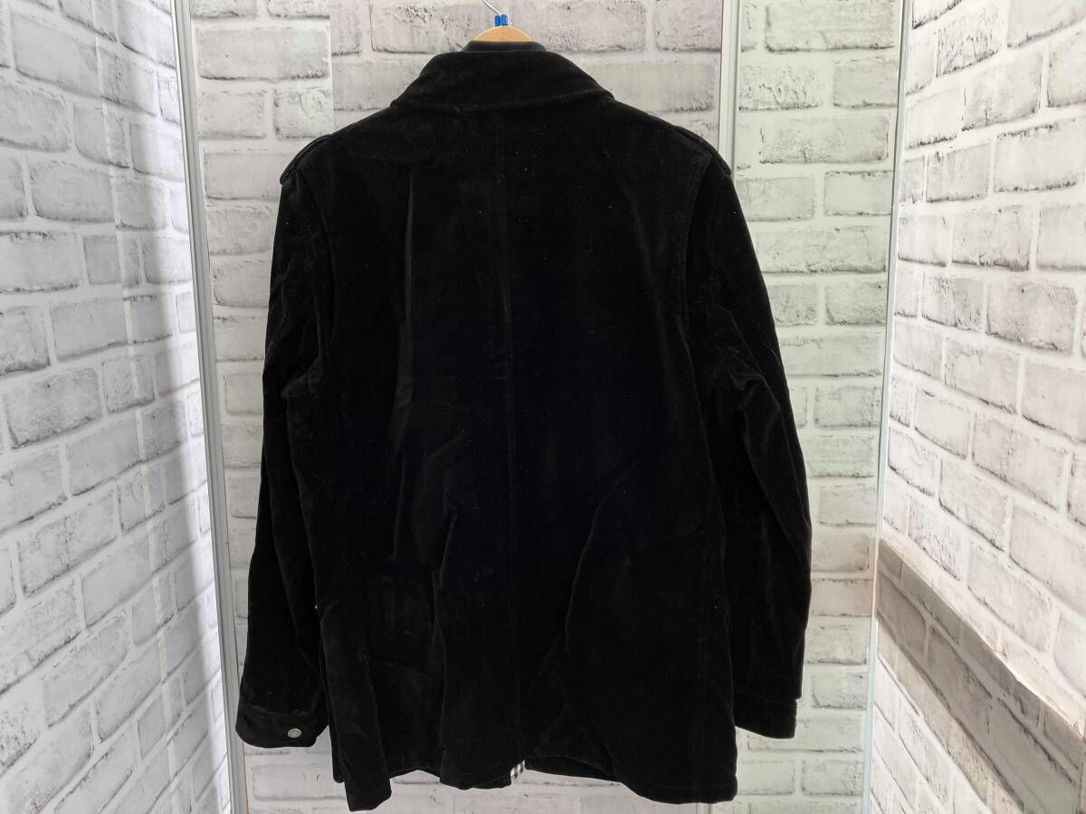 BURBERRY BLACK LABEL/ベロアジャケット/Lサイズ/ブラック/内側
