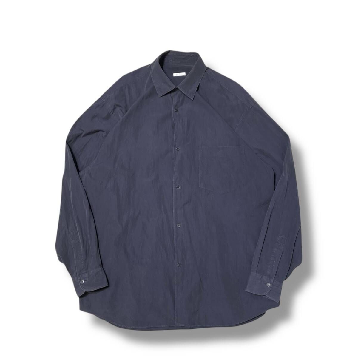 23aw COMOLI コットンシャツ サイズ:4 ネイビー コモリ Y03-02001 