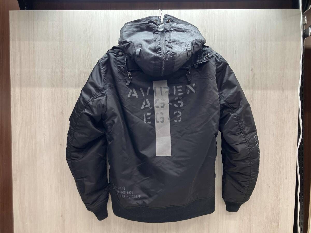 AVIREX MA-1 6182195 アヴィレックス フライトジャケット フード牛革使用 上野商会 フード脱着 リブ毛玉あり