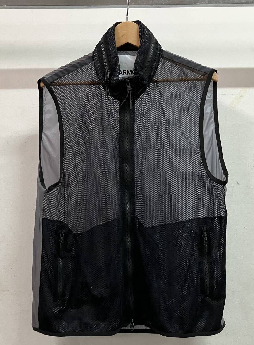 MARMOT マーモット PERTEX MESH COMBI VEST パーテックス フロントメッシュ アウトドア フード内蔵 サイズL ブラック グレー