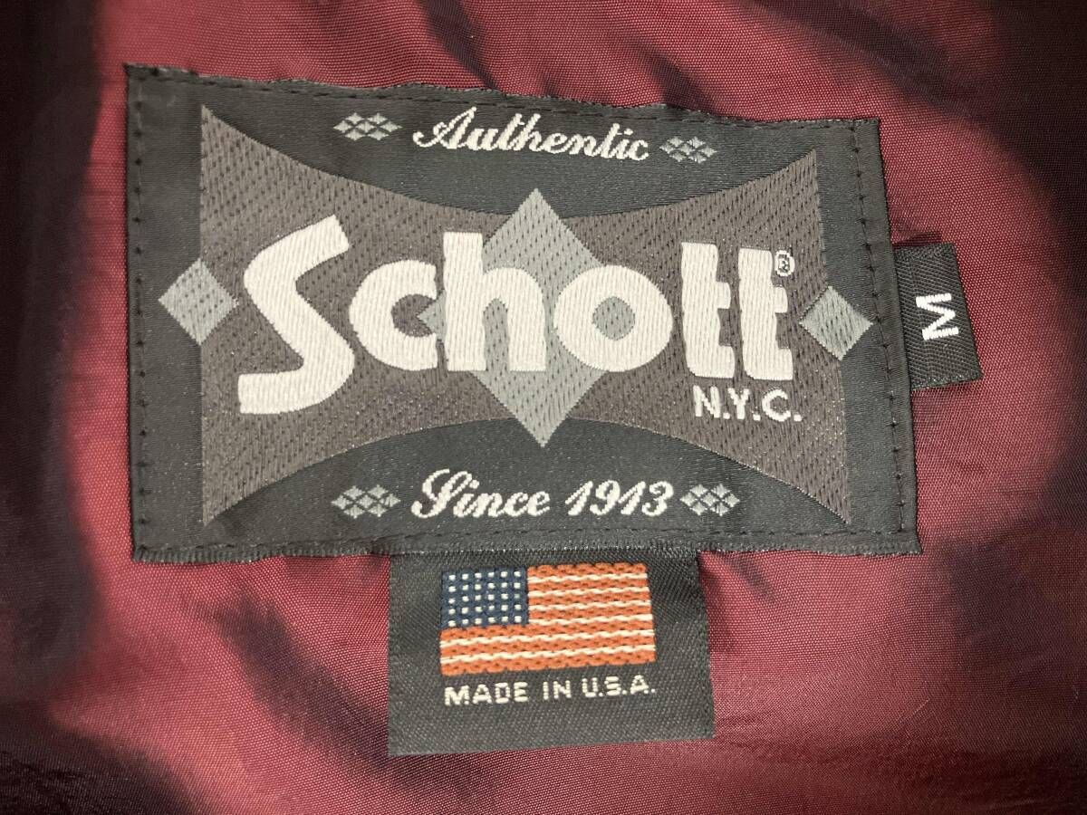 SCHOTT ベスト レザー ブラック 7364 Mサイズ ベスト トップス メンズ