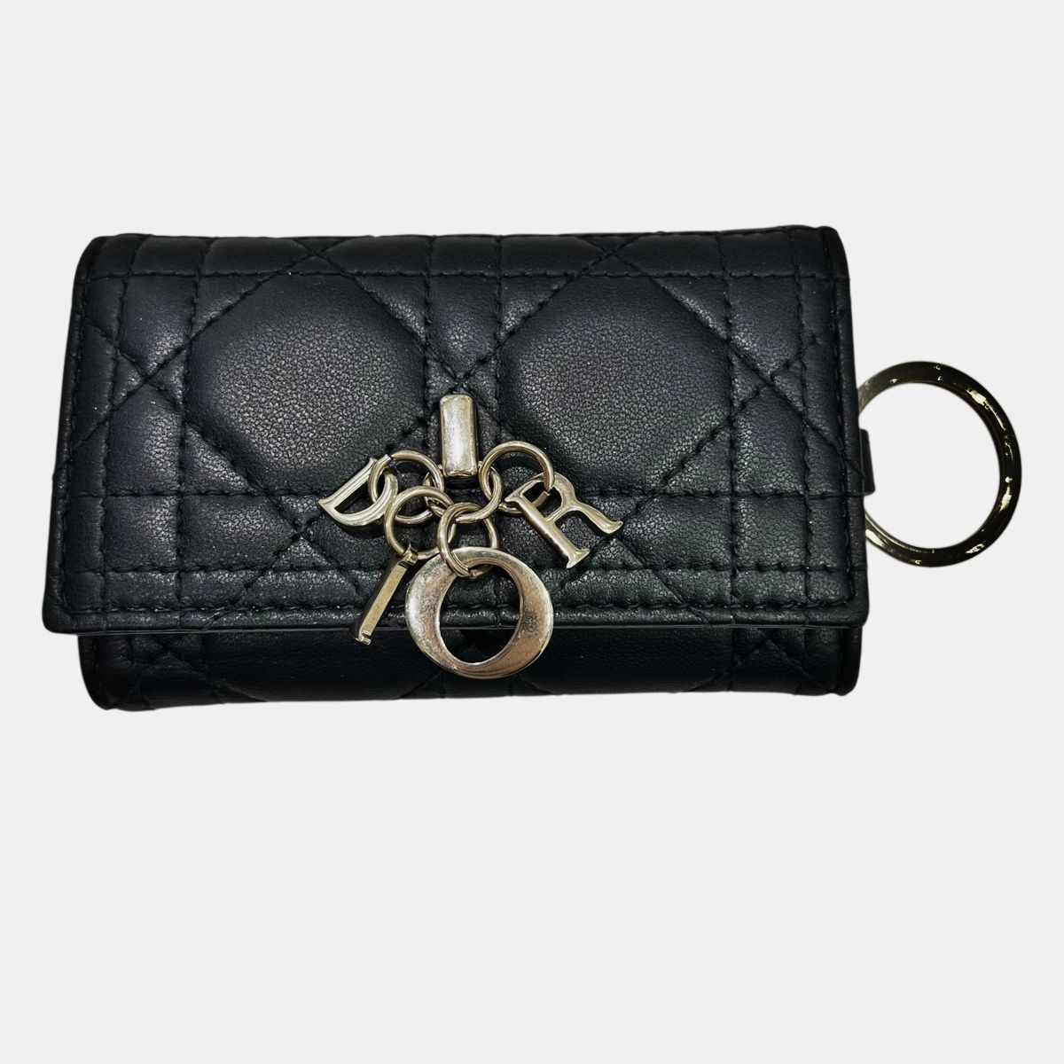 Christian Dior クリスチャン ディオール _M 900 日本 My Aster キーケース 4連 キーリング 黒|ラム SA