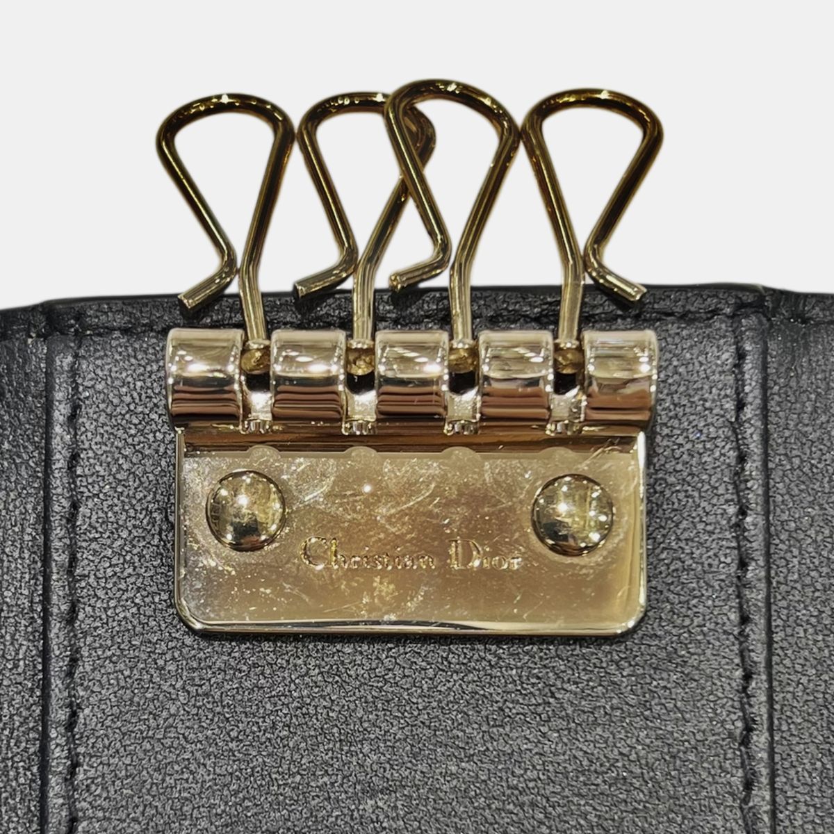  Christian Dior クリスチャン ディオール _M 900 日本 My Aster キーケース 4連 キーリング 黒 ラム SA キーケース 小物