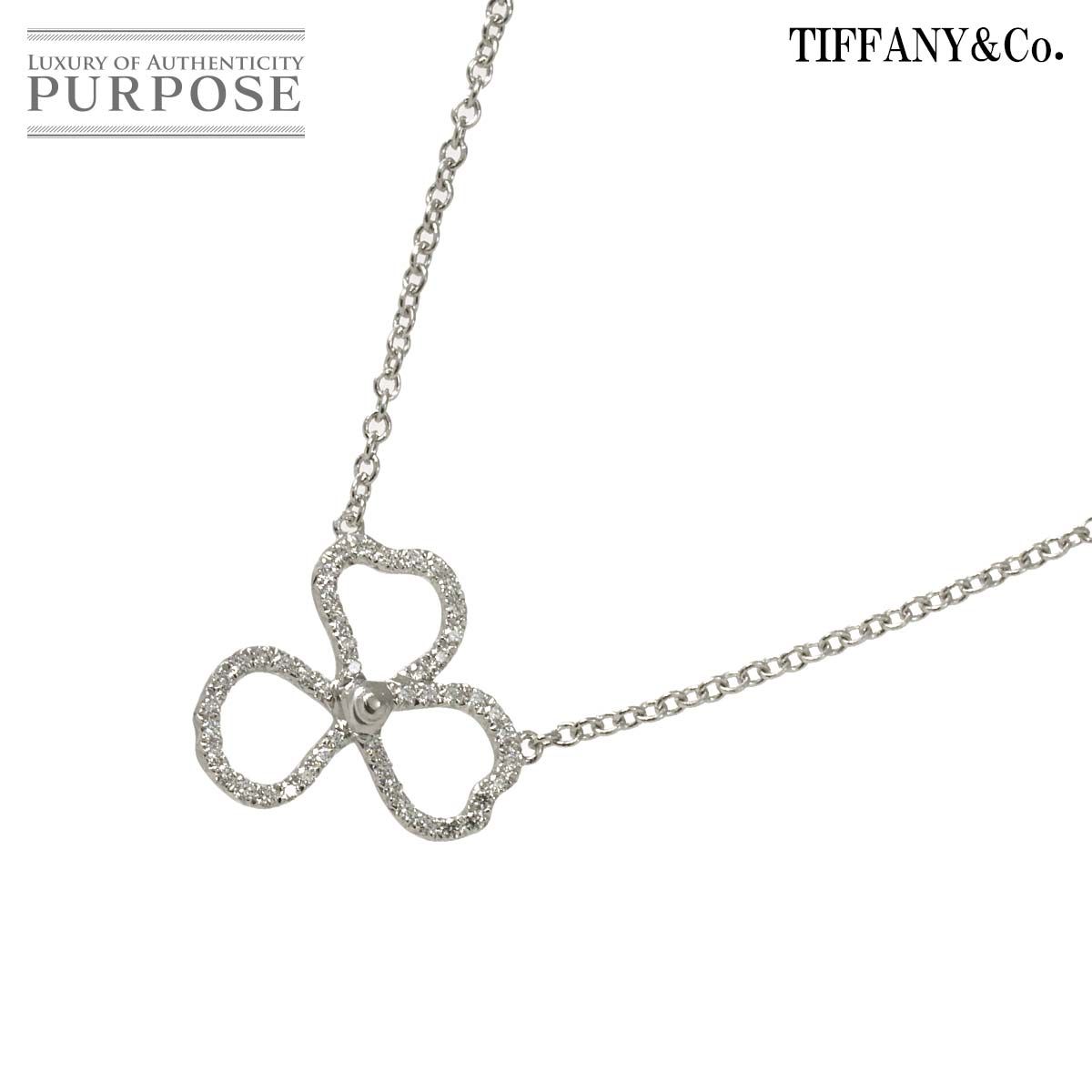 ティファニー TIFFANY&Co. ペーパーフラワー ダイヤ ネックレス 40cm 