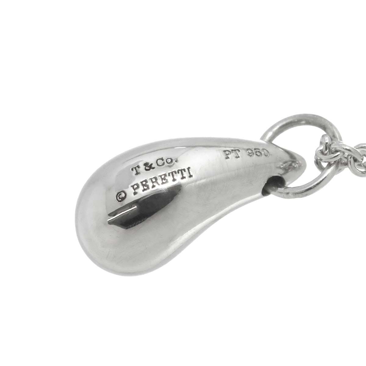 【美品】ティファニー　プラチナ　ティアドロップ　ネックレス ☘️美品 ティファニー ティアドロップ クリスタル ネックレス 水晶