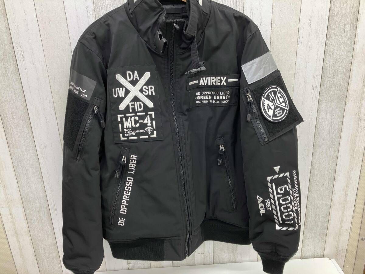 AVIREX 6192176 AMC MA-1 MOD フライトジャケット HALO ブラック サイズL ポリエステル アヴィレックス メンズ