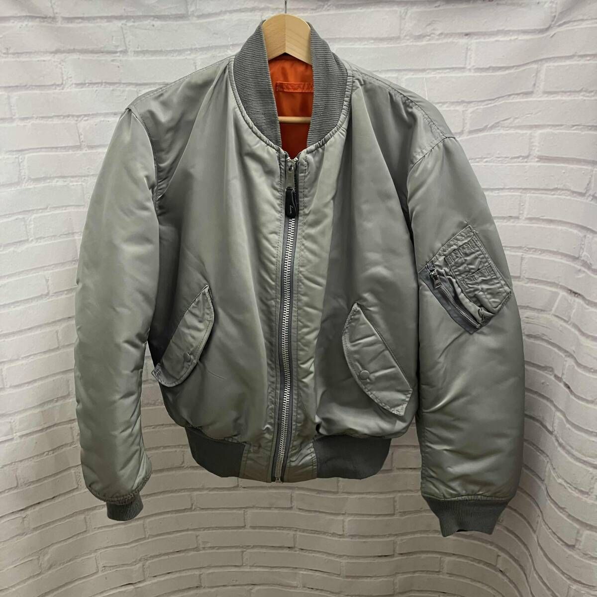 ALPHA アルファ その他フライトジャケット 90 s MA-1 シルバー 古着 表記サイズM