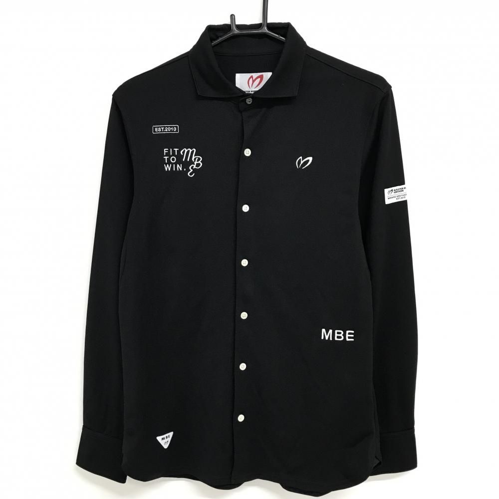 超 マスターバニー 長袖シャツ 黒 ロゴ刺しゅう メンズ 4 M ゴルフウェア MASTER BUNNY EDITION