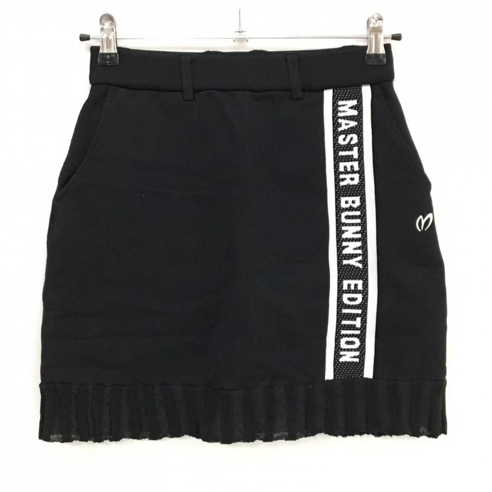 マスターバニー ニットスカート 黒×白 裾異素材 レディース 0 S ゴルフウェア 2025年モデル MASTER BUNNY EDITION