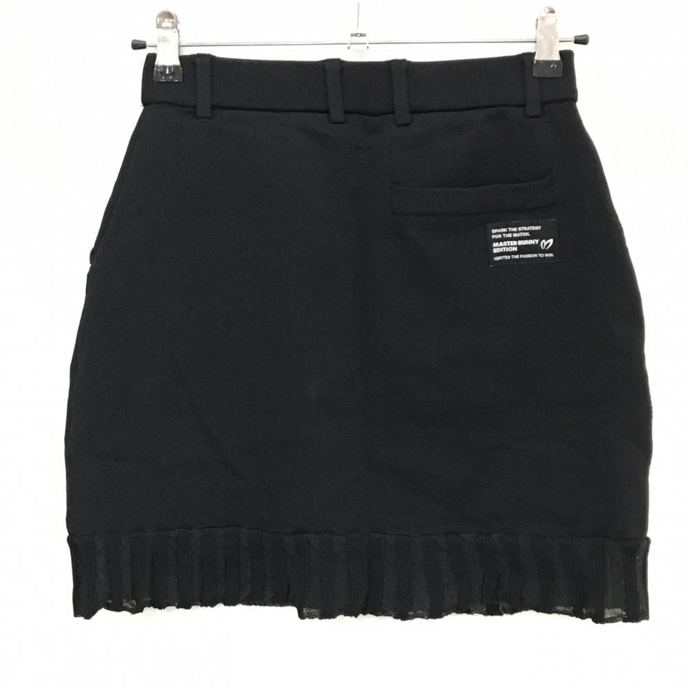 マスターバニー ニットスカート 黒×白 裾異素材 レディース 0 S ゴルフウェア モデル MASTER BUNNY EDITION