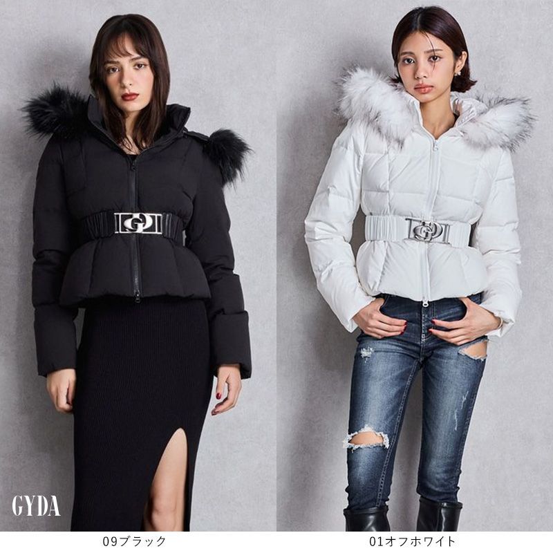 最短翌日お届け】GDベルト付きショートダウンコート GYDA ジェイダ