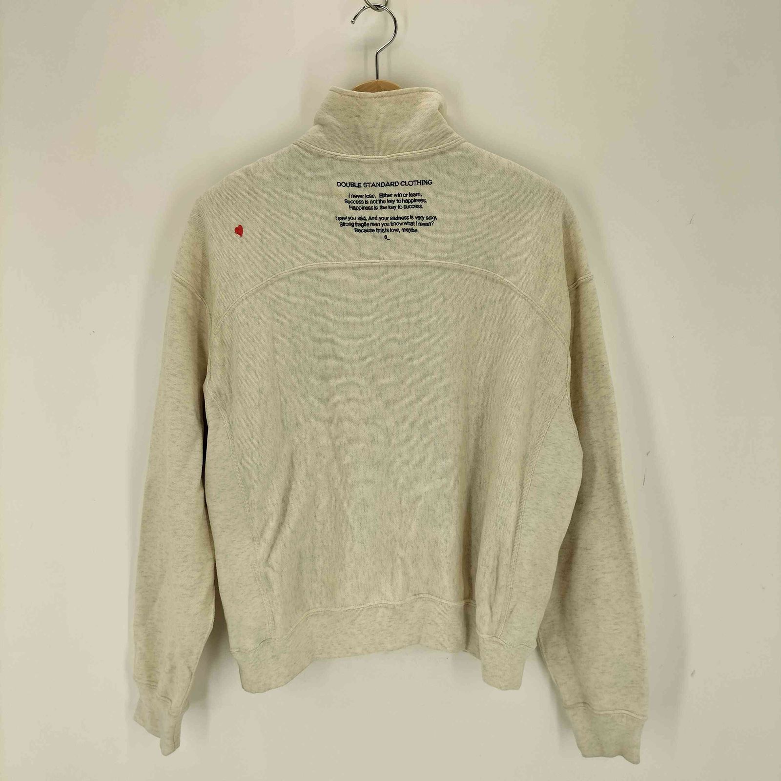 ダブル クロージング DOUBLE 25 AW REVERSE WEAVE HALF ZIP SWEAT SHIRT ハーフジップスウェットシャツ レディース