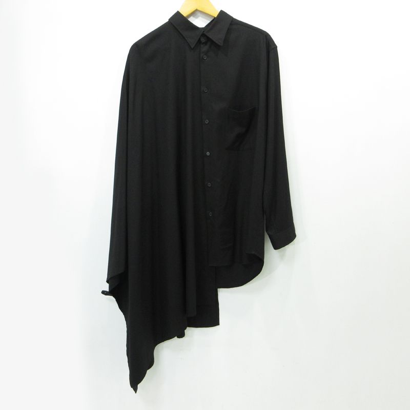 Ground Y グラウンドワイ 長袖シャツ TR VIYELLA CAPE DOCKING SHIRT GM B 03 209 ブラック サイズ 3 108