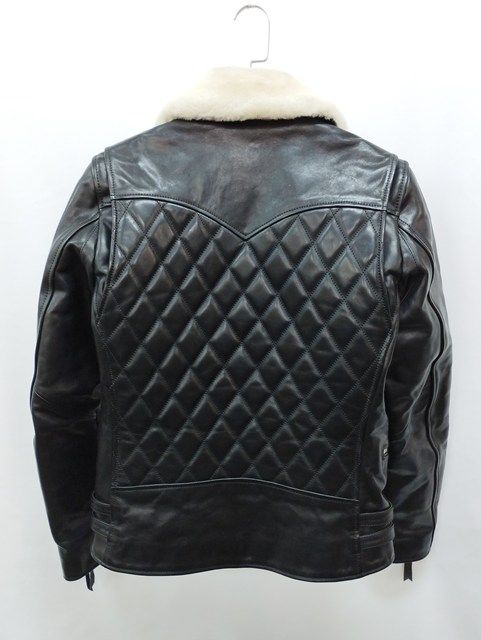 I 864 SKULL FLIGHT スカルフライト ライダースジャケット L ブラック Fur Collar Horse Hide Double Riders T