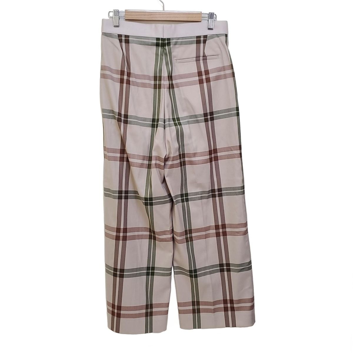 Drawer ドゥロワー パンツ サイズ38 M レディース - ベージュ×ブラウン×ダークグリーン フルレングス チェック柄