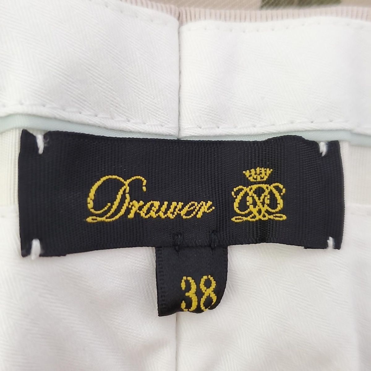  Drawer ドゥロワー パンツ サイズ38 M レディース ベージュ ブラウン ダークグリーン フルレングス チェック柄 その他 パンツ