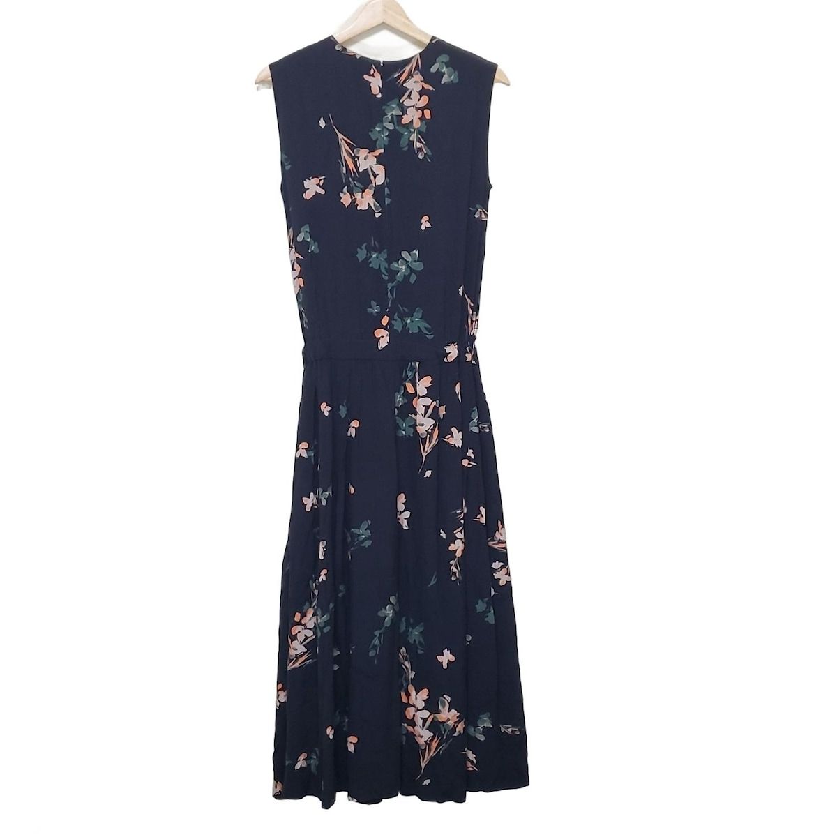 SACRA サクラ ワンピース サイズ38 M レディース - 黒×グリーン×マルチ ノースリーブ マキシ丈