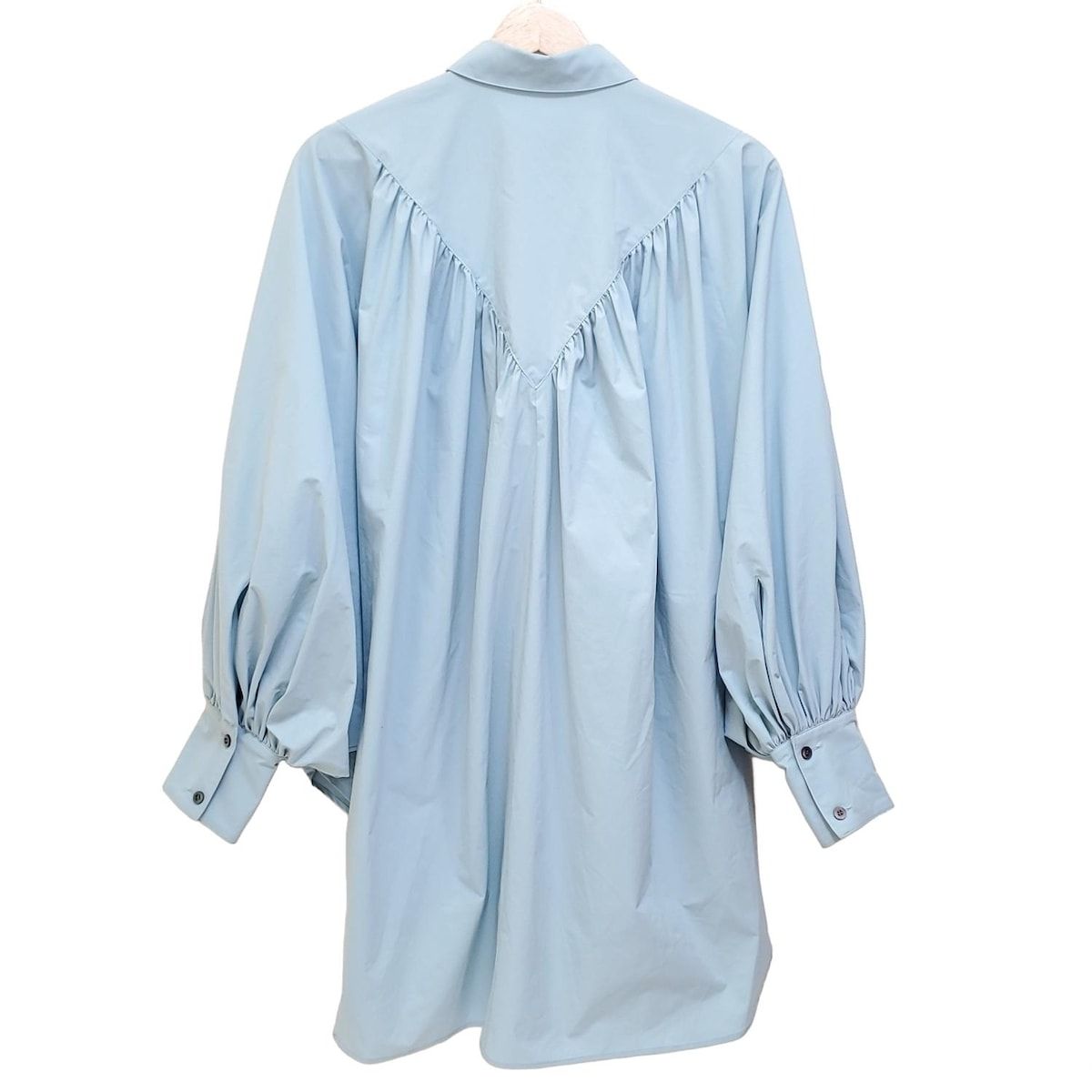 美品✨ルフィル ラウンドカラーブラウス シャツ トップス ブルー LE PHIL(ルフィル) 長袖シャツブラウス サイズF レディース美品