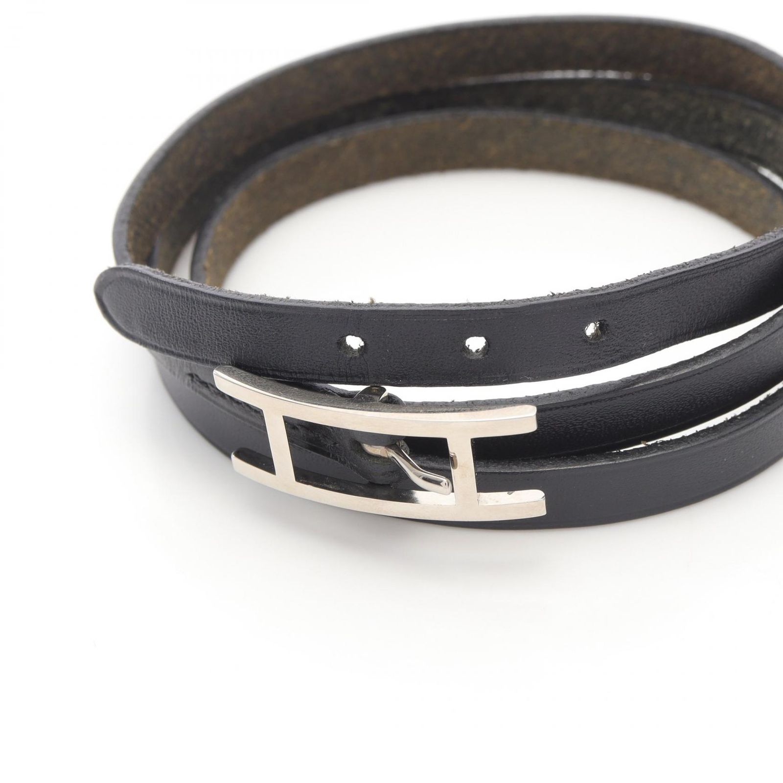 エルメス HERMES ブレスレット アピ3 ロング レザー ステンレス