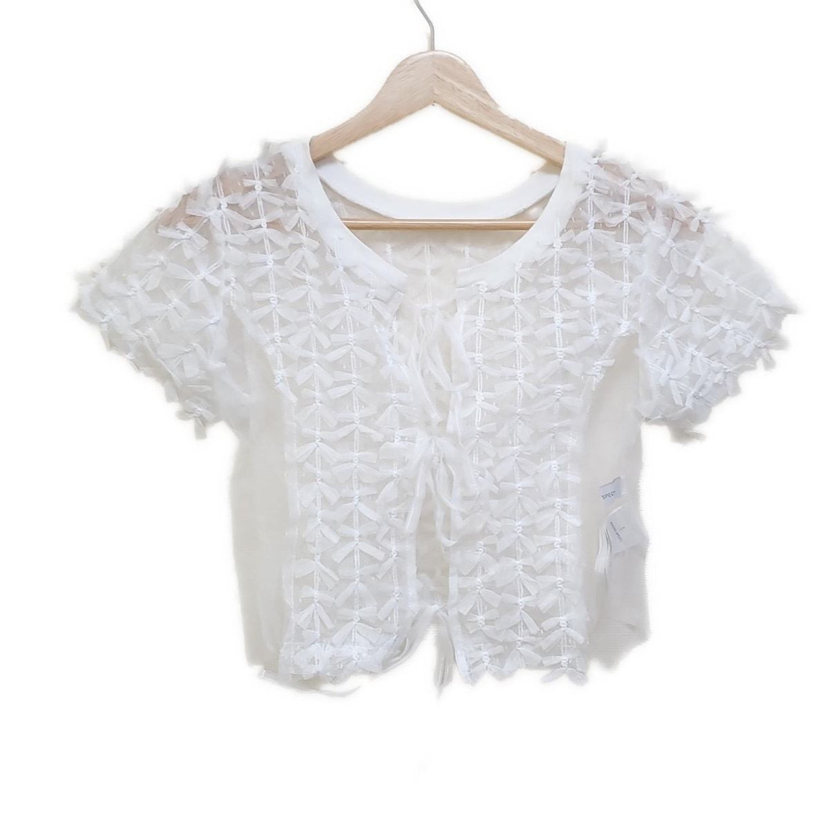 MAISON SPECIAL メゾンスペシャル ボレロ サイズF レディース - 白 半袖|レース|リボン