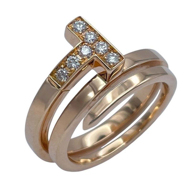 ティファニー TIFFANY＆CO Tスクエアラップリング ピンクゴールド Au 750 ダイヤモンド ジュエリー