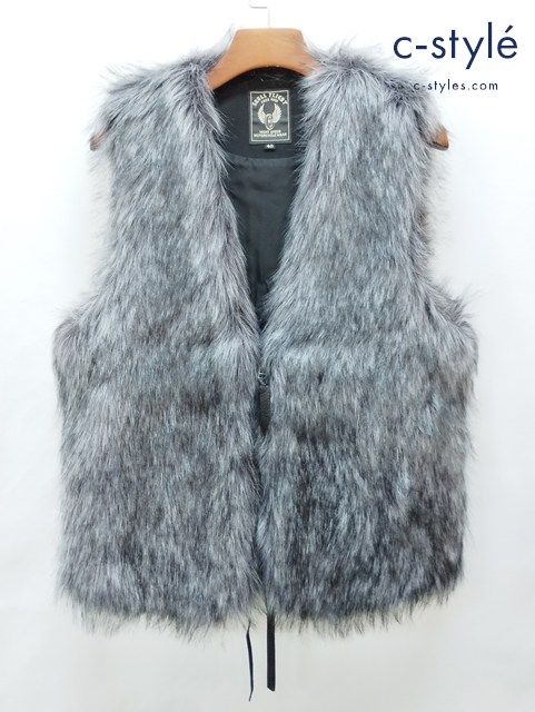 I 871 SKULL FLIGHT スカルフライト ファーベスト 40 グレー系 FOX FUR VEST FSV 20-003 T