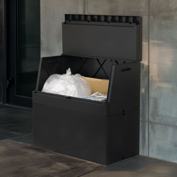 SOLOW ソロウ 出し入れがスムーズな屋外ストッカー 250 L ゴミ箱 屋外用 大容量 おしゃれ 収納 45 Lゴミ袋 ダストボックス ふた付き 外置き用 大きい ゴミステーション ベランダ ガーデニング キャンプ 物置き コンテナ スリム