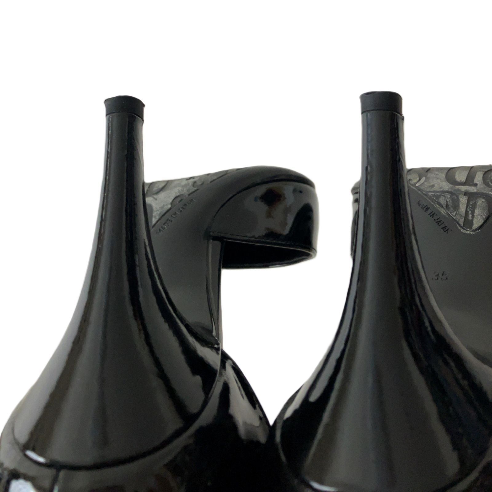  Pinky-Dianne ピンキー＆ダイアン エナメルパンプス アンクルストラップ ハイヒール ポインテッドトゥ ブラック 黒 エナメルレザー 22.5 cm ハイヒール パンプス パンプス