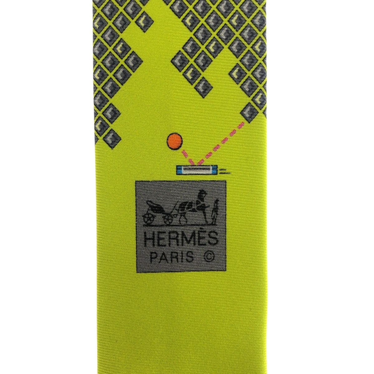新品未使用 HERMES エルメス 総柄 グリーン シルク ネクタイ メンズ