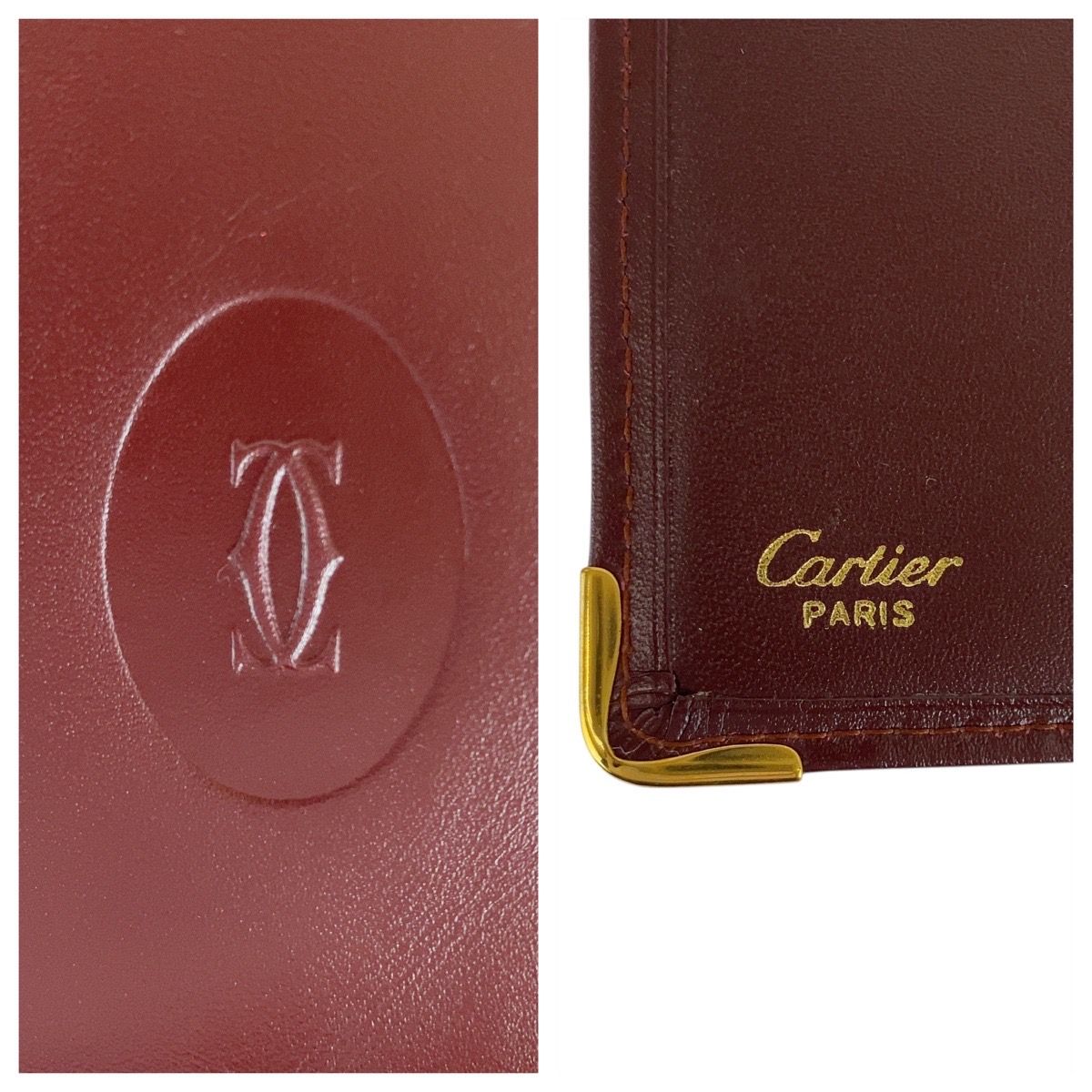 美品 CARTIER カルティエ マストライン ワインレッド ゴールド金具