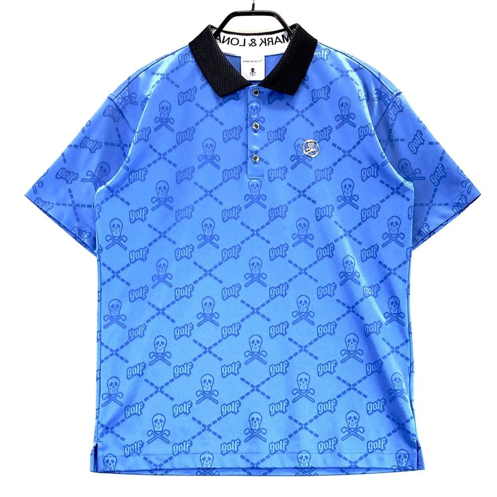 サイズ：48 MARK&LONA マークアンドロナ 半袖ポロシャツ スカル総柄
